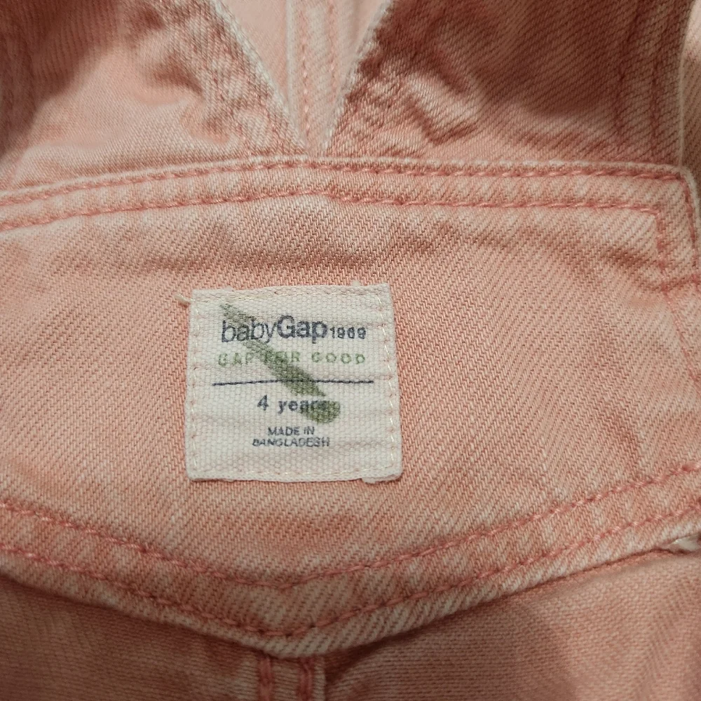Baby Gap Pomenade Pink Snap Front Overalls Shorts